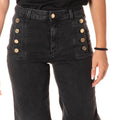 Jeans Wide Button Donna 