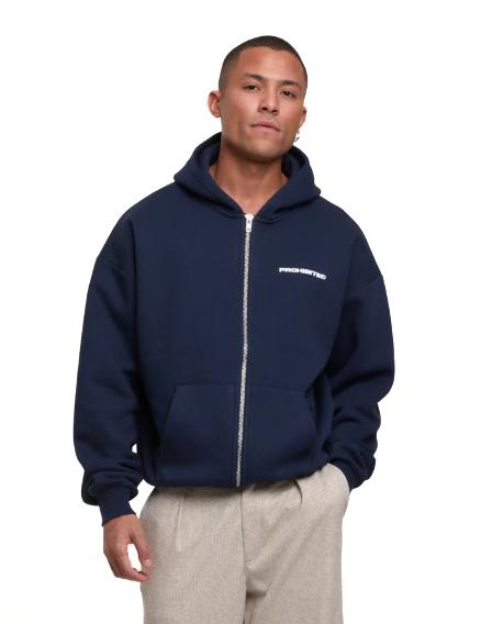Felpa Zip Logo Uomo 10119ZIPHOODIEBLU PROHIBITED
