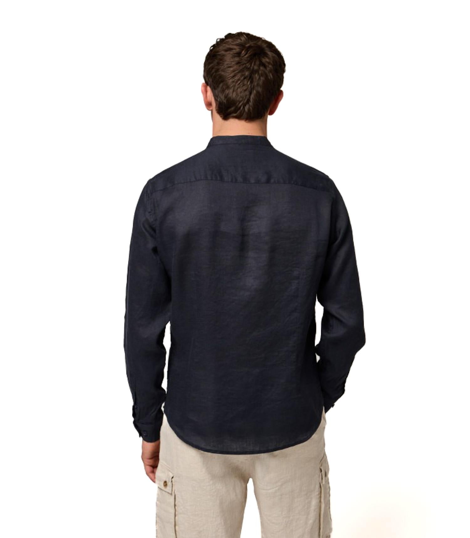 Camicia Coreana Lino Uomo 