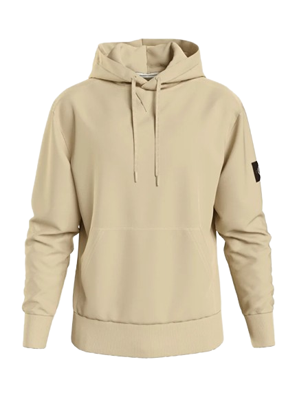 Felpa Cappuccio Badge Uomo Beige J303430AAT CALVIN KLEIN