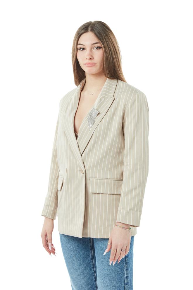 blazer doppiopetto donna beige JGE-L017BEIGE HAVEONE