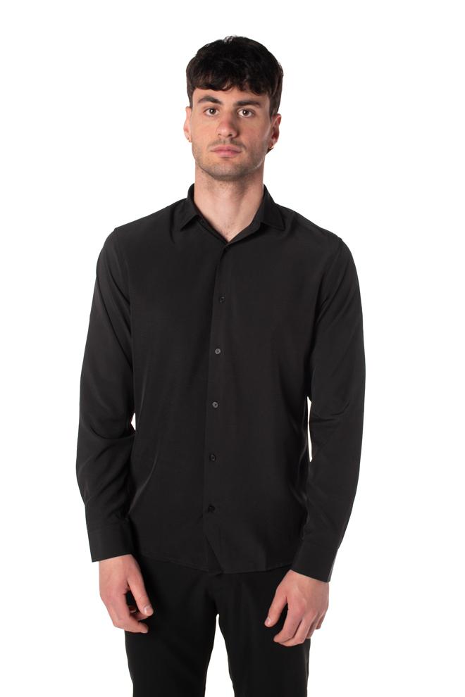 camicia basic uomo nera LPNH5566NERO LANDEK PARK