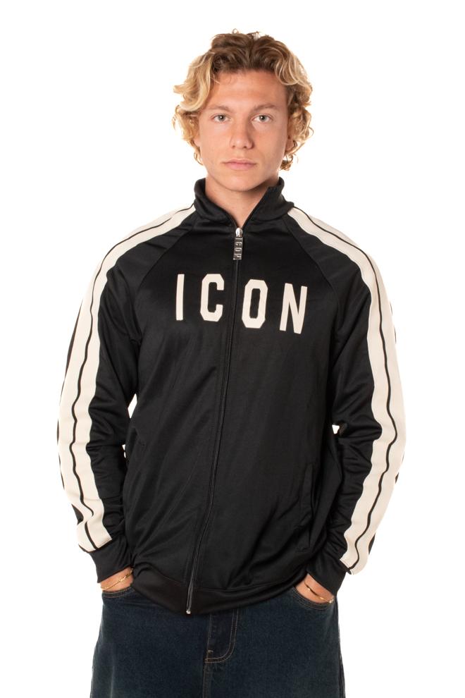 Felpa Zip Uomo F05NERO ICON