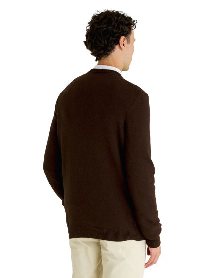 Maglione Misto Lana Uomo Marrone 