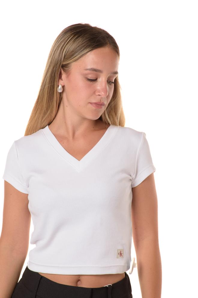 Tshirt Vneck Donna LV047C910BIANCO CALVIN KLEIN