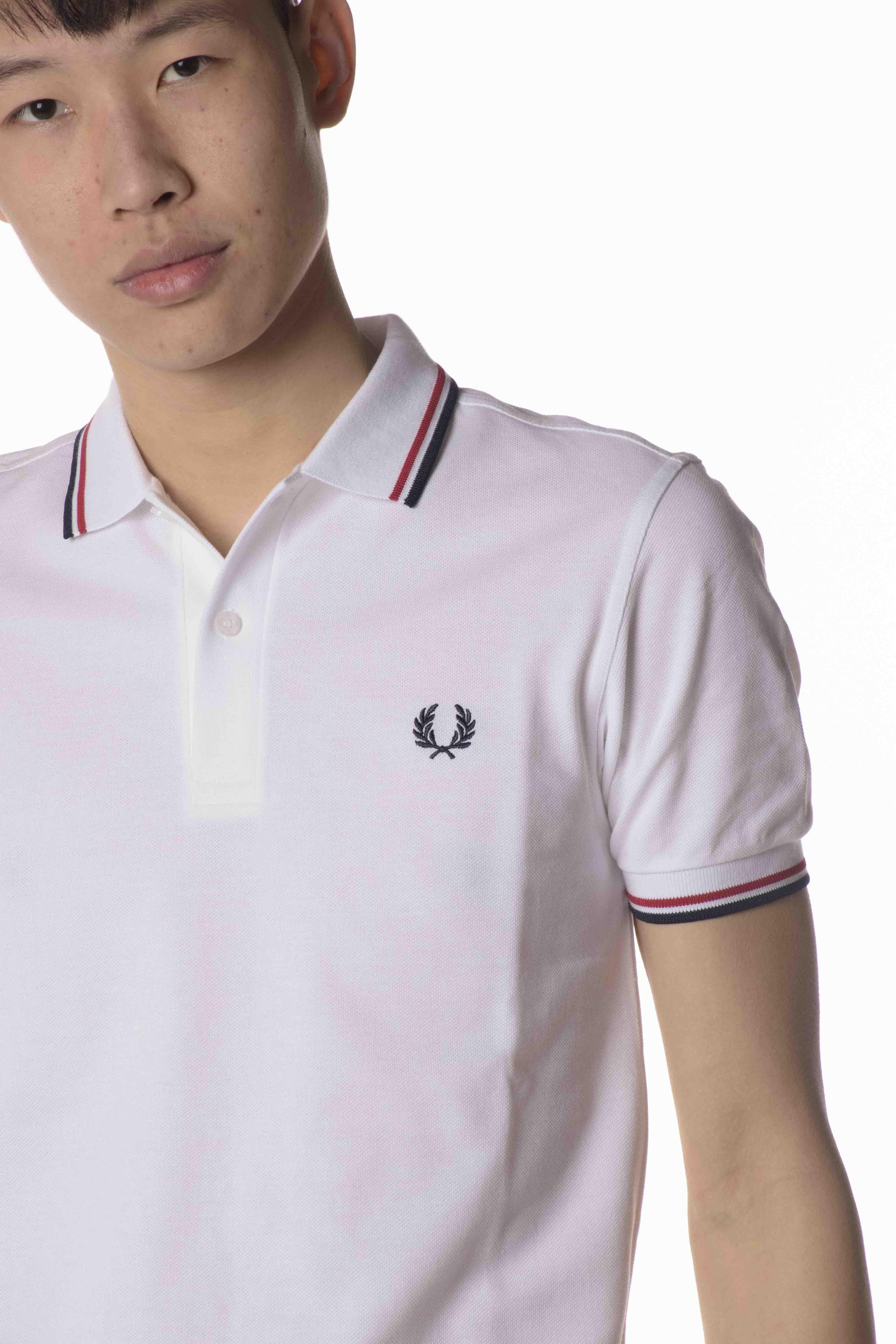 Fred Perry Polo Shirt Uomo M3600WHITE FRED PERRY