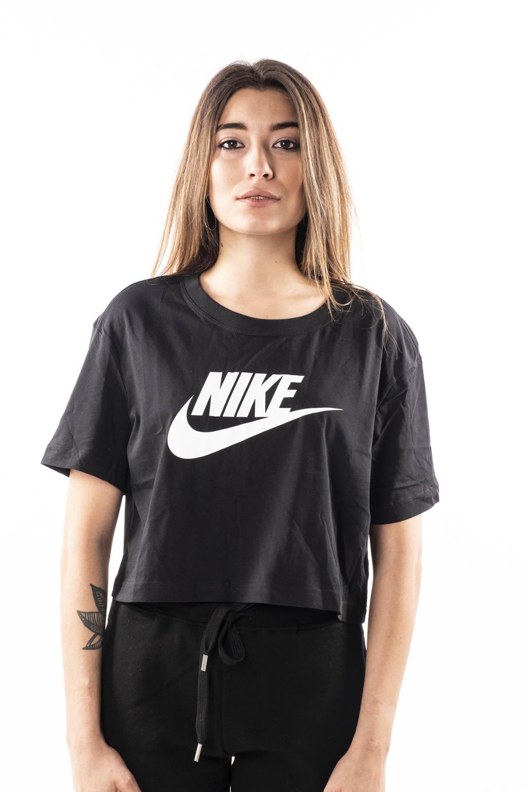 Nike Tshirt Crop Logo Donna BV6175-010NERO NIKE