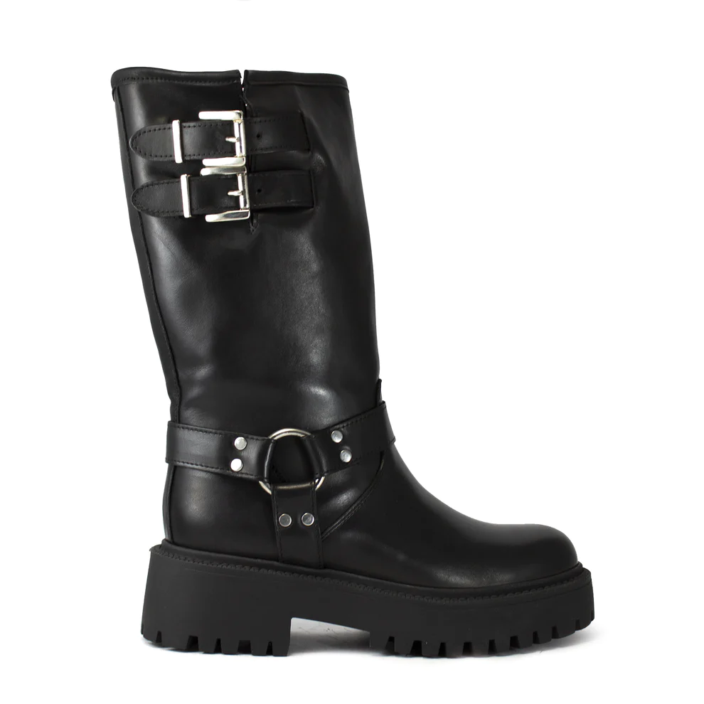 Stivale Biker Pelle Donna C50NEVNERO TEMY