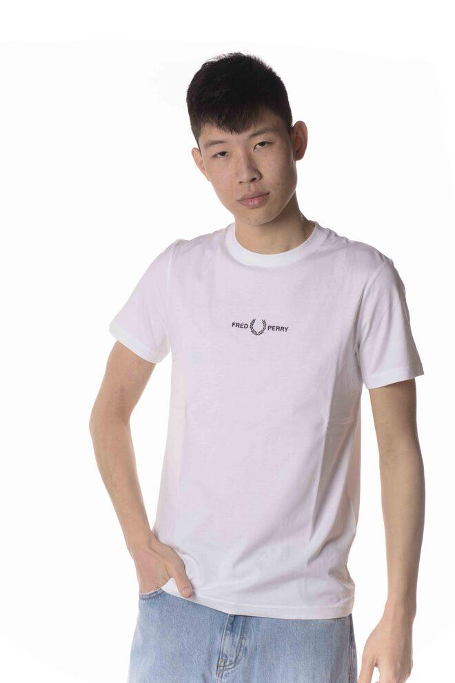 T-Shirt Con Ricamo Uomo Bianca 