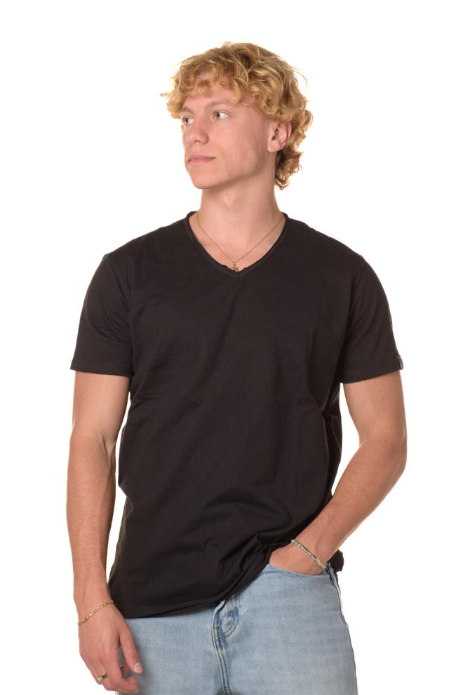 Tshirt Scollo V Uomo M3591A0002660NERO REPLAY