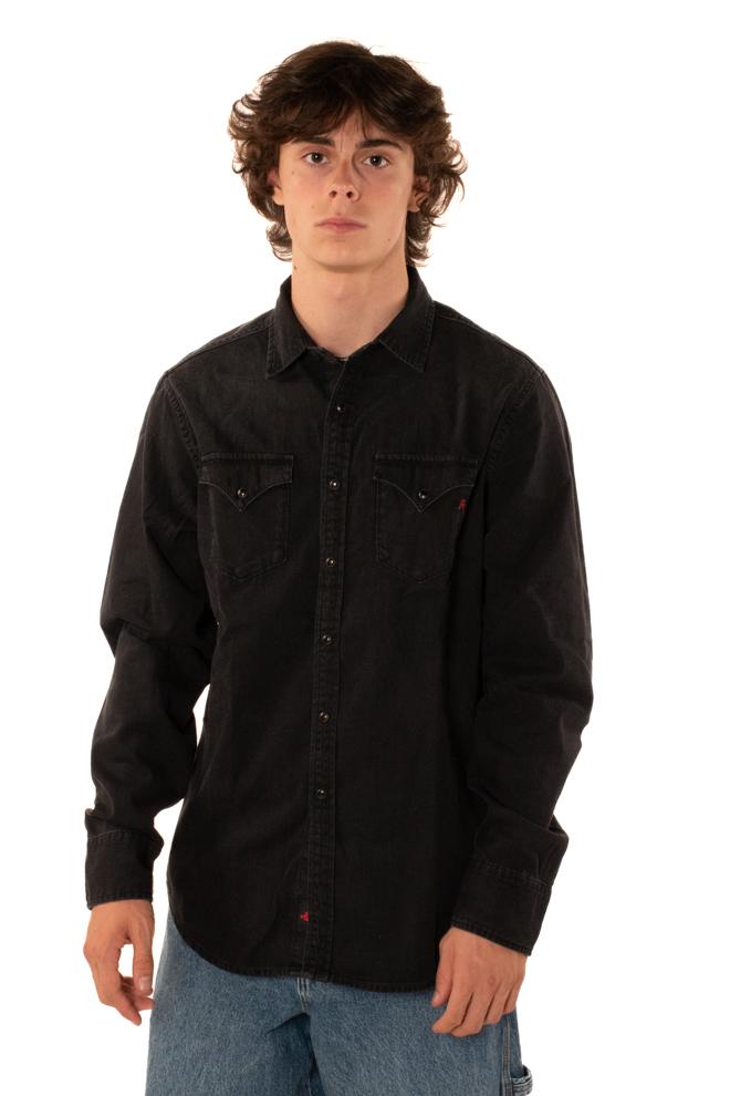 Camicia Western Uomo M4860T000154NERO REPLAY