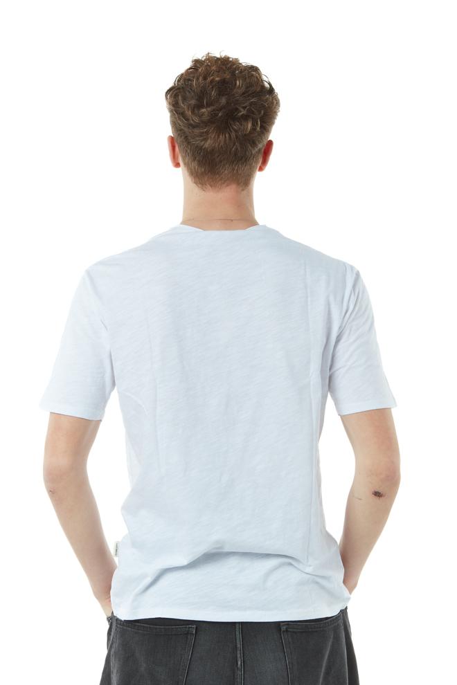 T-Shirt Cotone Fiammato Uomo Bianca 