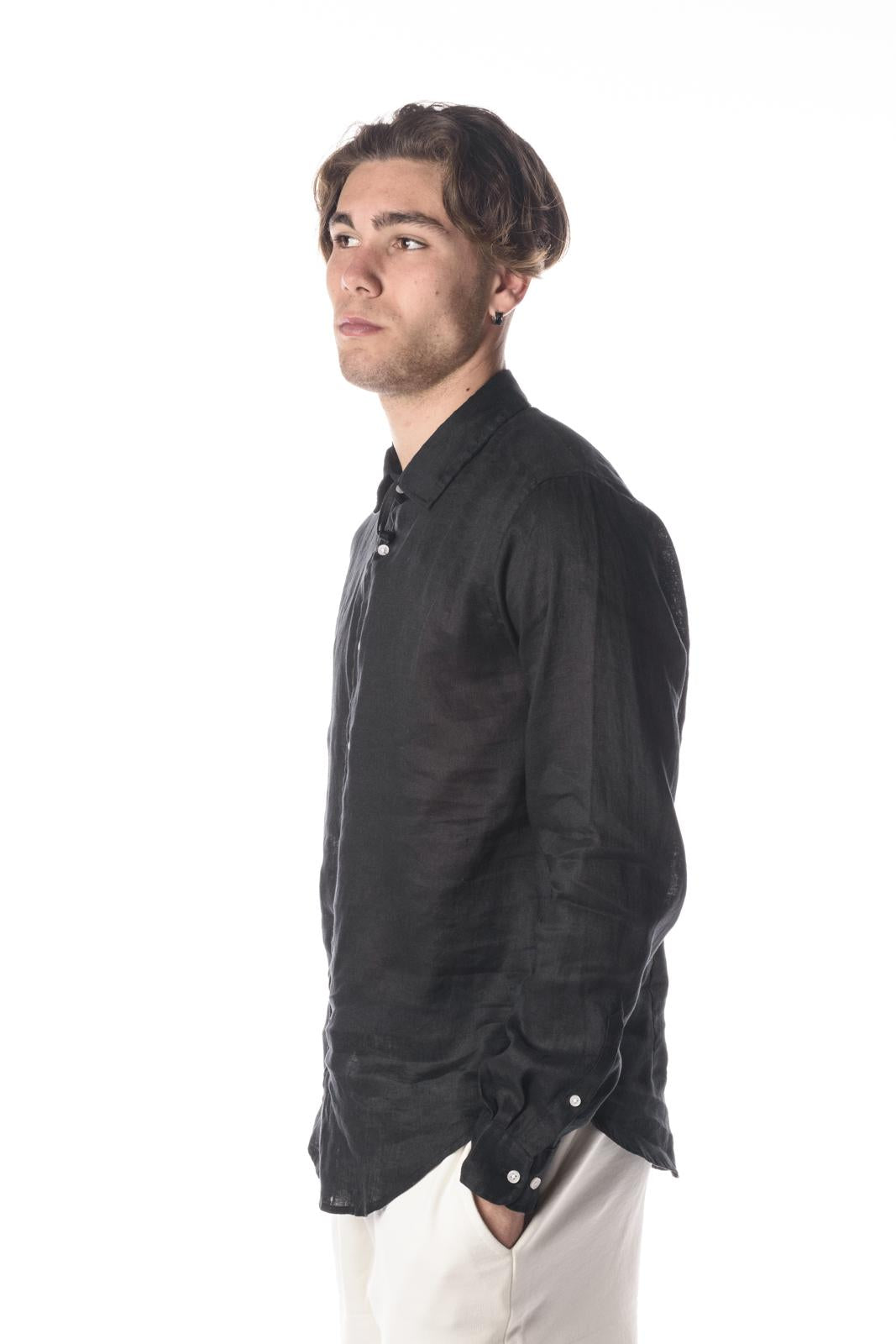 Berna Camicia Lino Uomo 220008NERO BERNA