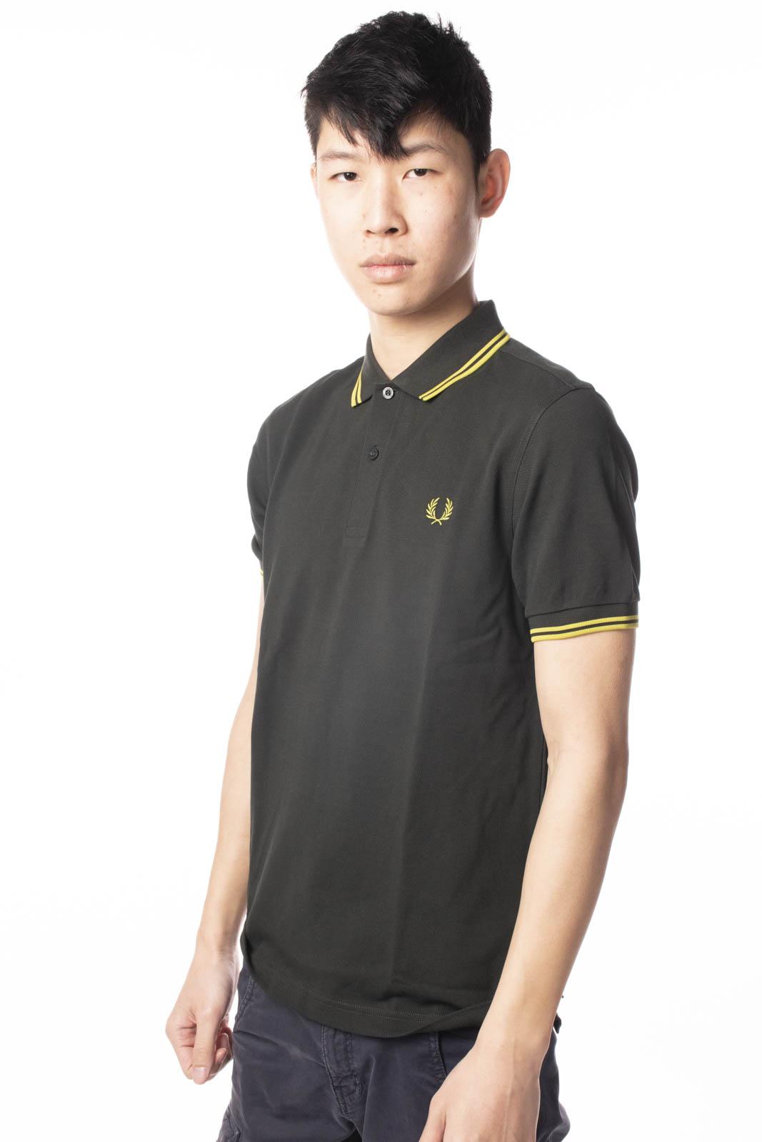Fred Perry Polo Shirt Uomo M3600VERDE OLIVA FRED PERRY