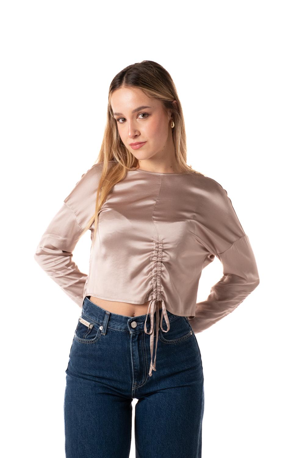 Blusa Satin Donna CWG-013ROSA HAVEONE