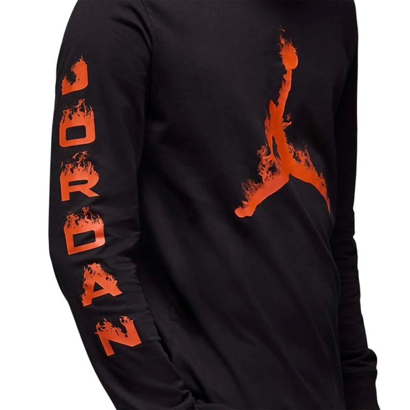 Tshirt Manica Lunga Flame Bambino 95D477NERO JORDAN