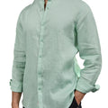 Camicia Coreana Lino Uomo 