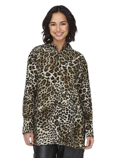 Camicia Long Barbara Donna 15302557LEOPARD JACQUELINE DE  YONG