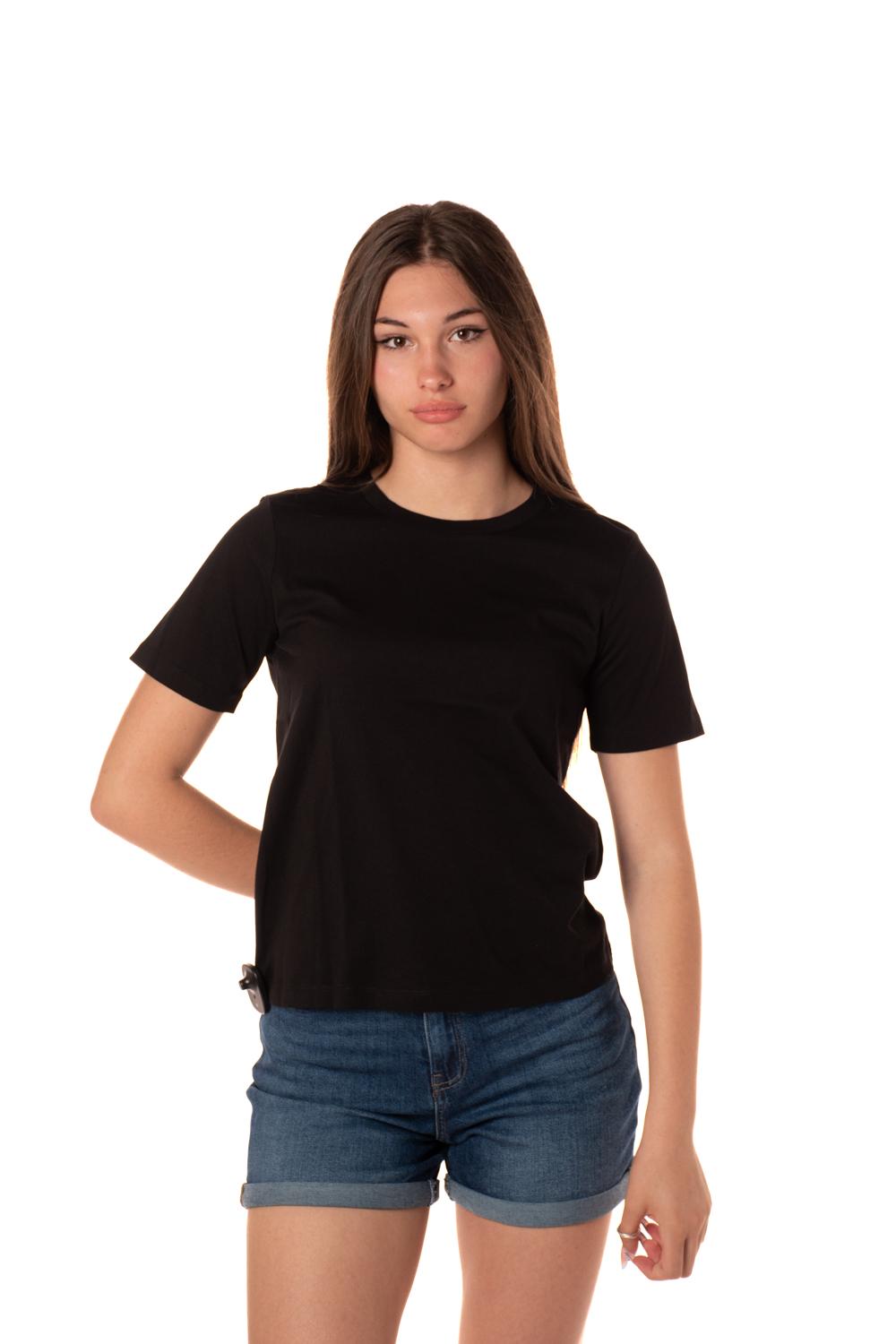 t-shirt basic donna nera 