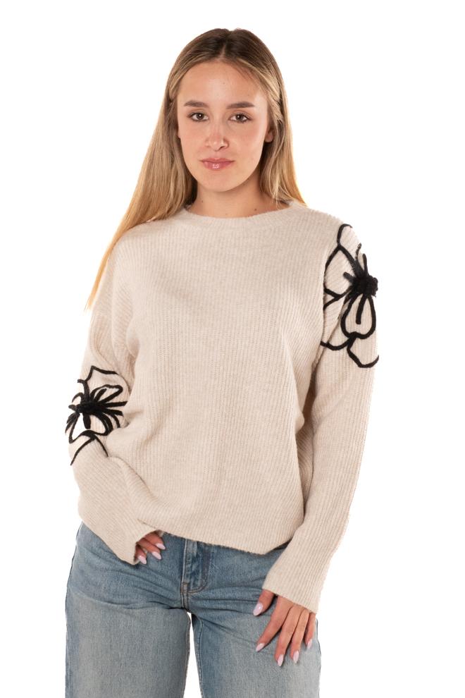 Maglione Flowers Donna RD.FLEURBEIGE NUD