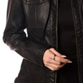 giacca biker ecopelle donna nero 