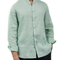 Camicia Coreana Lino Uomo 