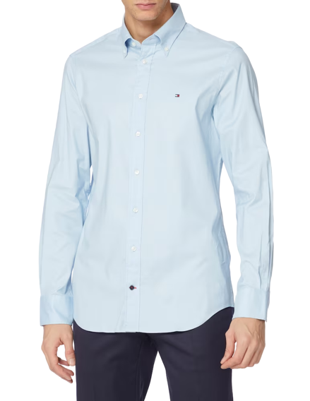 Tommy Jeans Camicia Classic Oxford Uomo DM15408CELESTE TOMMY JEANS