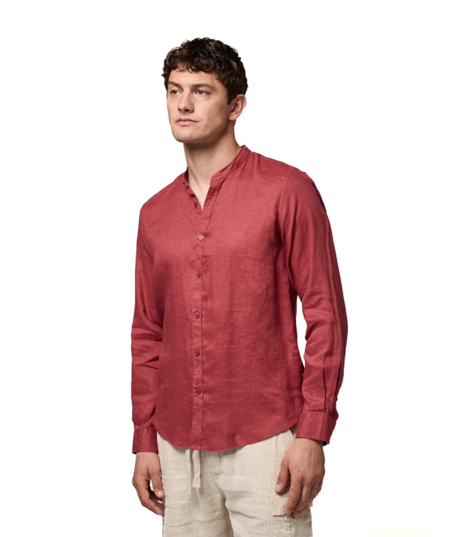 Camicia Coreana Lino Uomo 