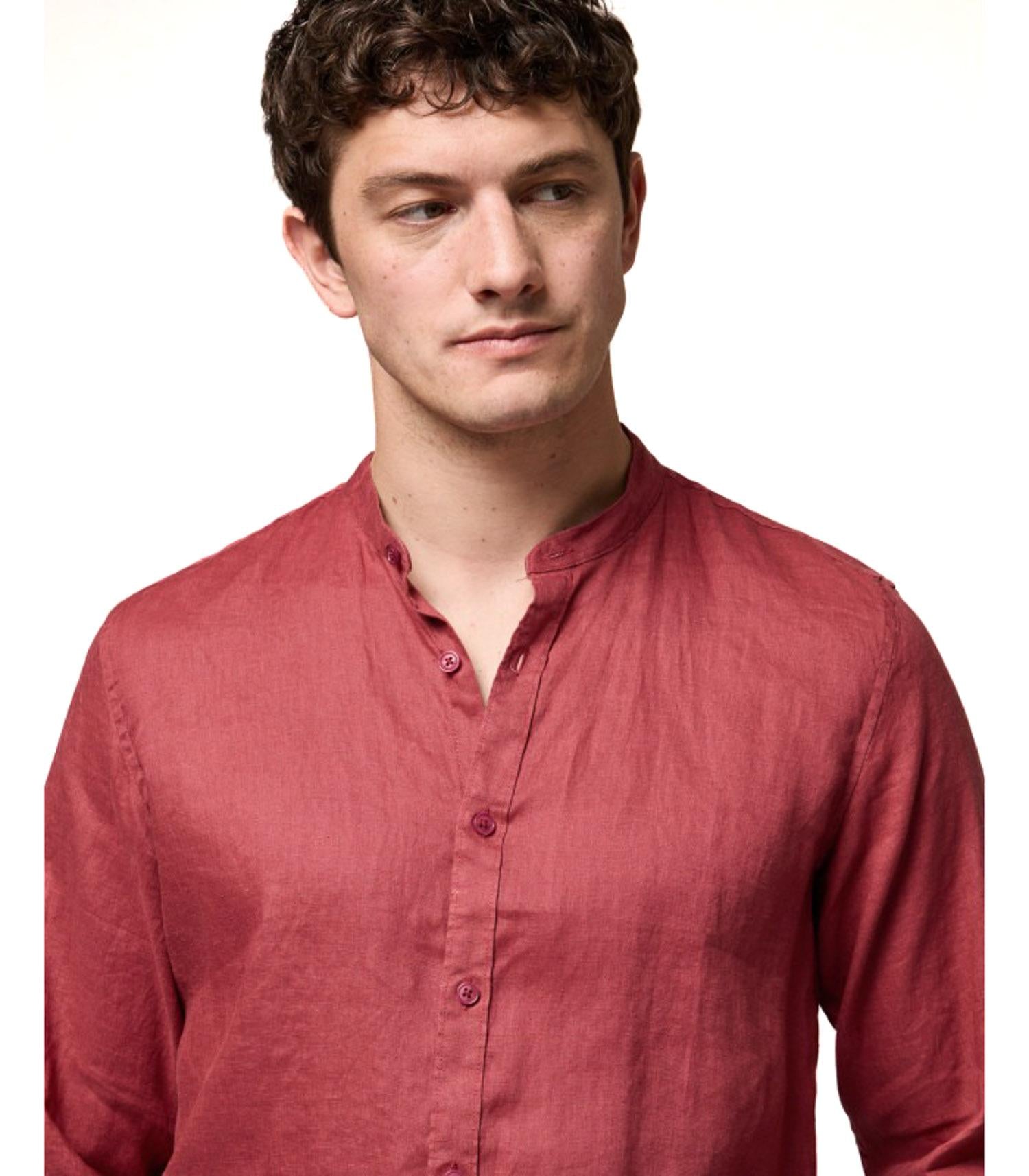 Camicia Coreana Lino Uomo 