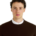 Maglione Misto Lana Uomo Marrone 
