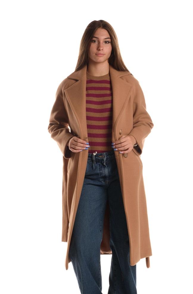 Cappotto Doppiopetto Donna Biscotto KMI-K006MARRONE HAVEONE
