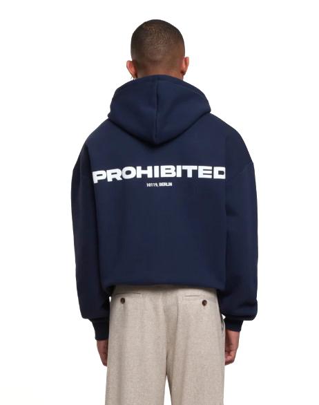 Felpa Zip Logo Uomo 10119ZIPHOODIEBLU PROHIBITED