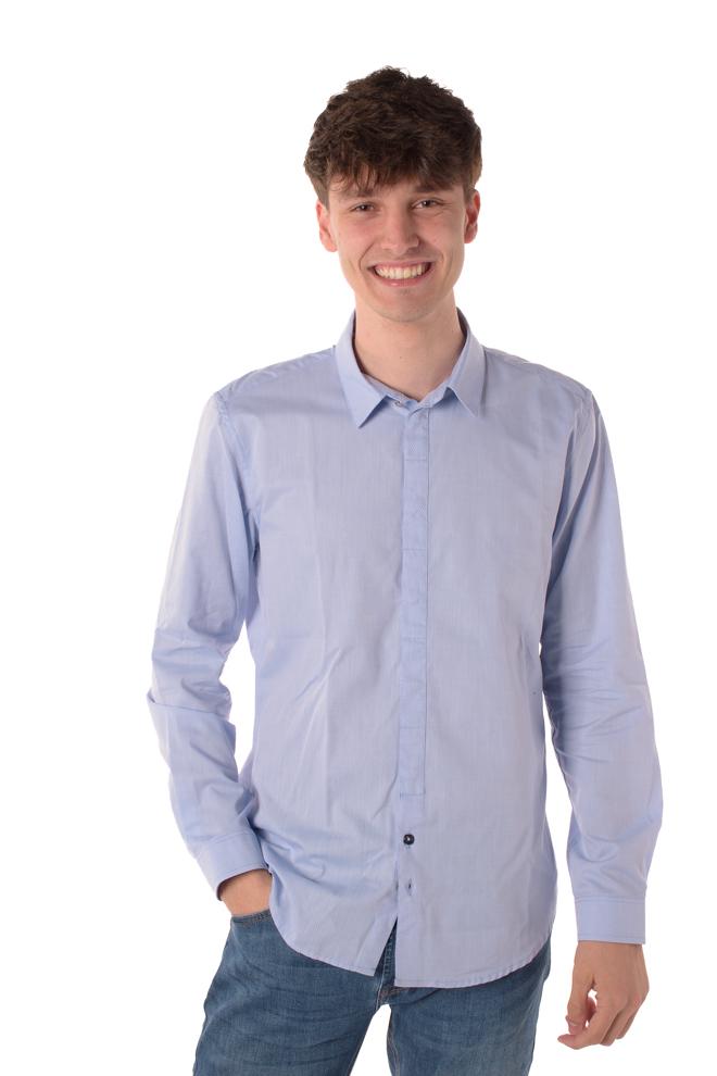camicia uomo celeste 
