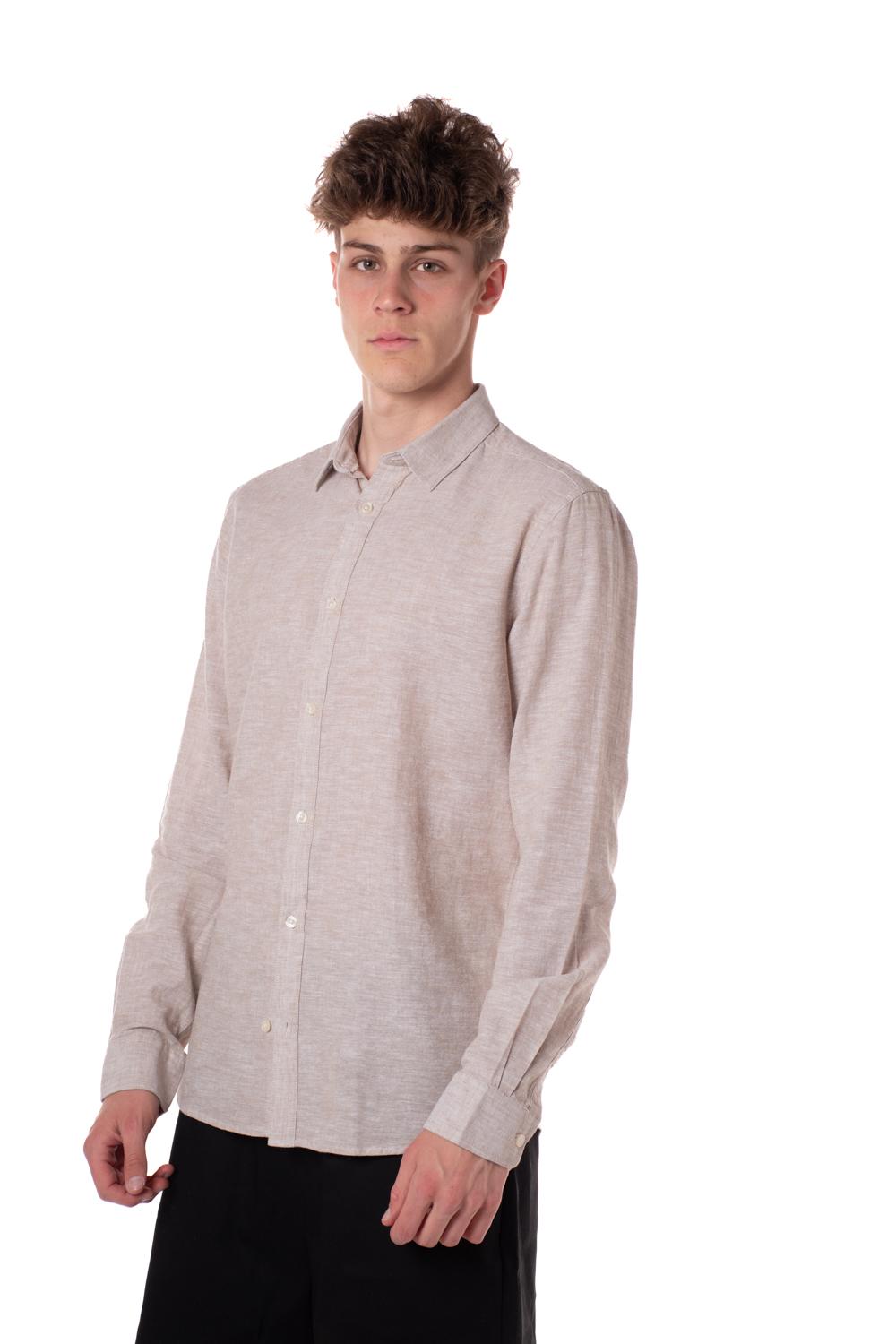 camicia lino uomo beige 22012321BEIGE ONLY & SONS