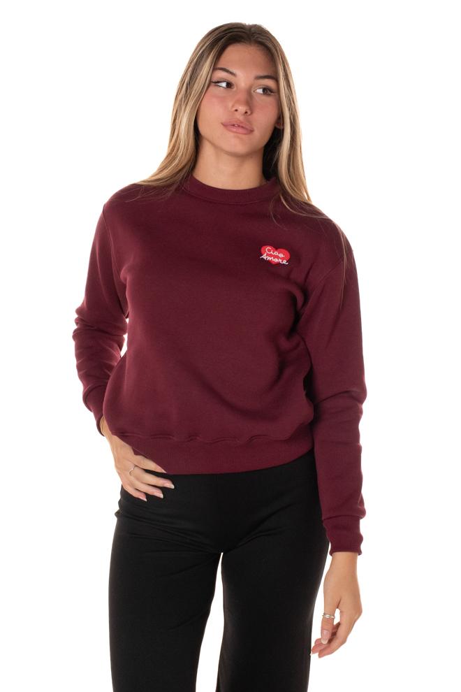 Felpa Ciao Amore Donna AW1533BORDEAUX SUPERCULTURE