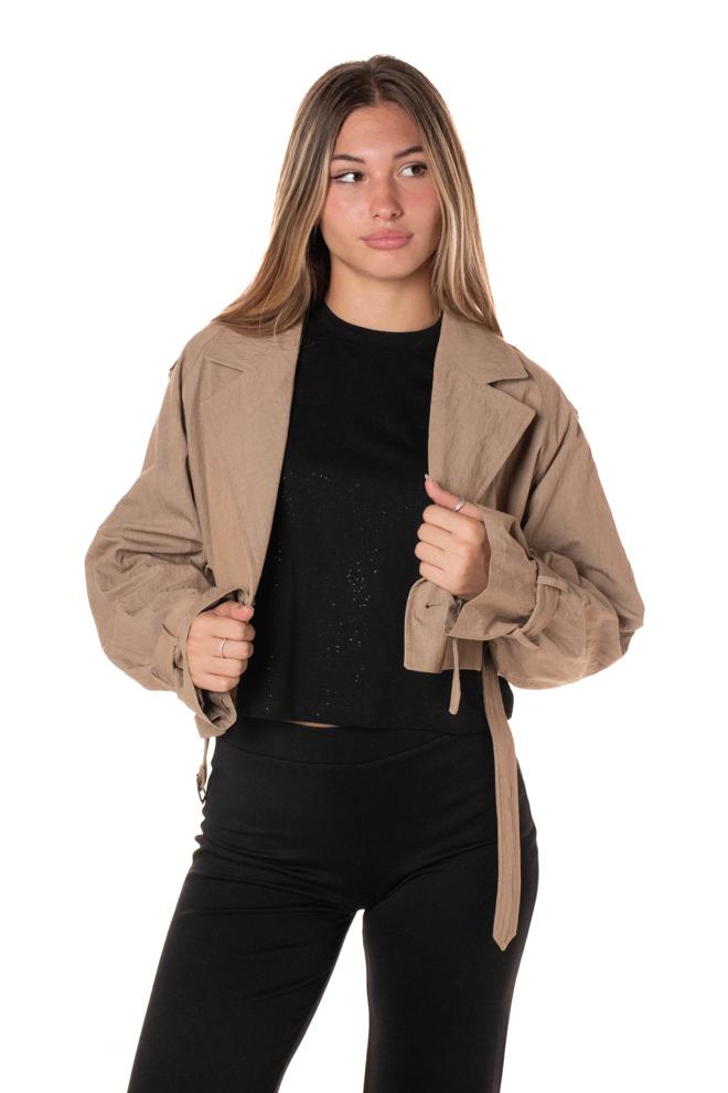 Trench Crop Donna LC240431BEIGE LUMINA