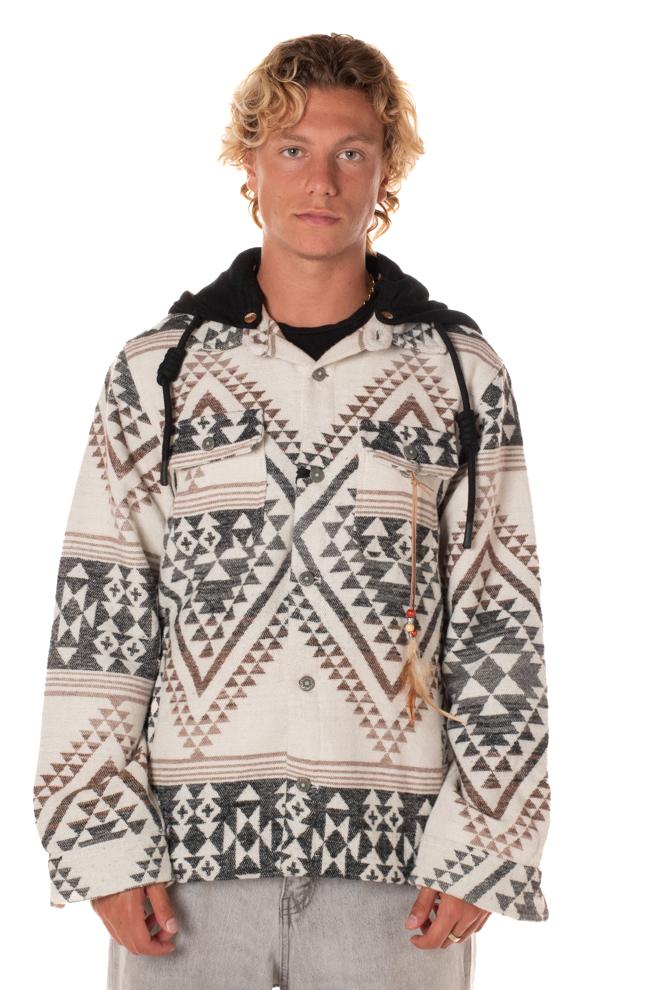 Giacca Overshirt Uomo M25227430NERO/PANNA BERNA