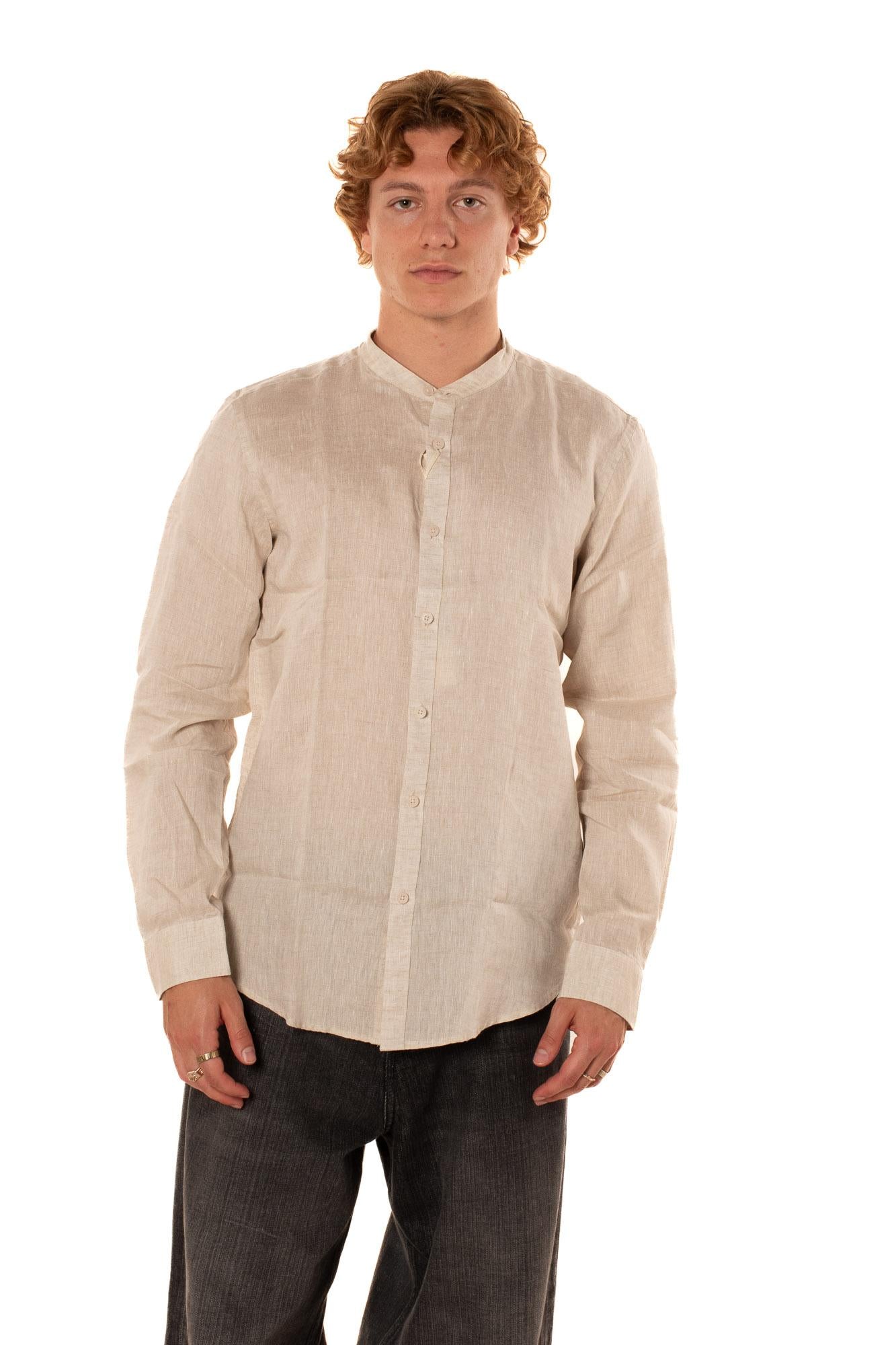 Camicia Coreana Lino Uomo 