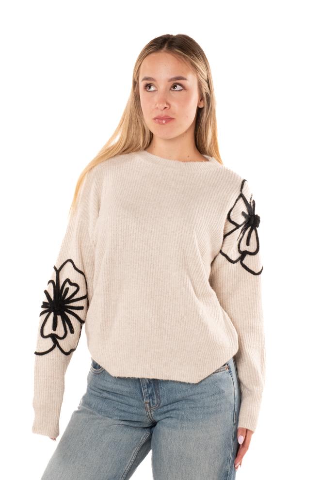Maglione Flowers Donna RD.FLEURBEIGE NUD