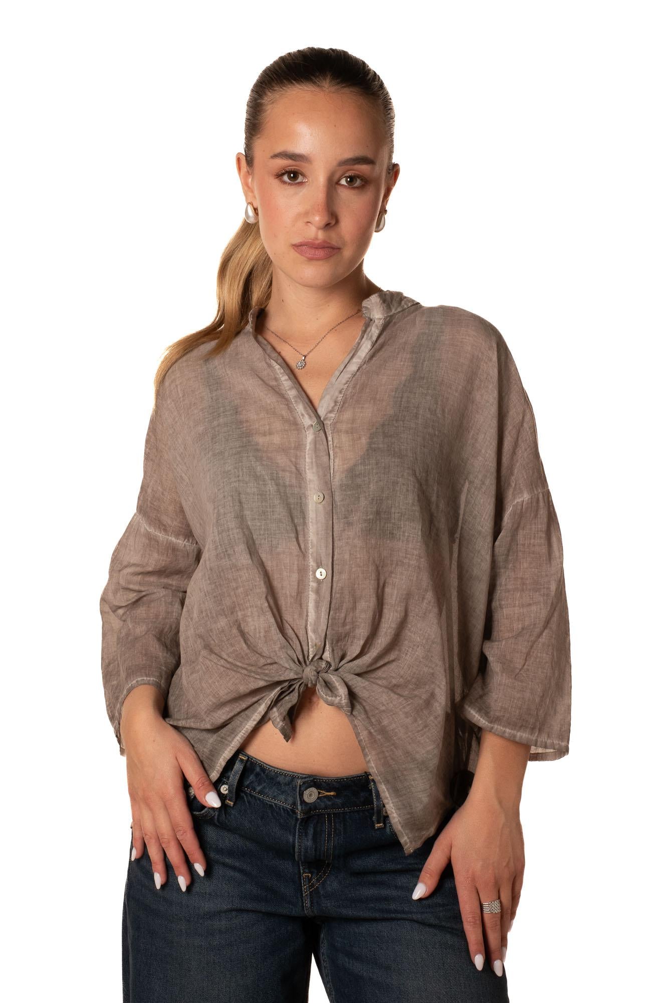 Camicia Washed Coreana Donna 