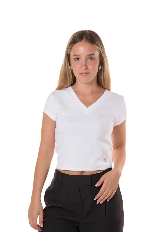 Tshirt Vneck Donna LV047C910BIANCO CALVIN KLEIN